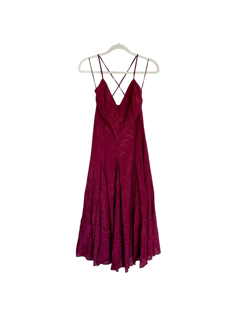 NWT Abercrombie & Fitch Romantic Chic V-Neck Polka Dot Cross Back Midi Dress